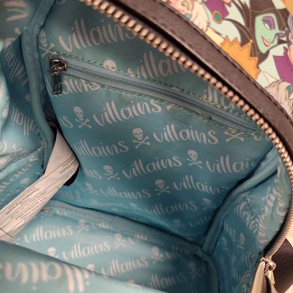Loungefly Disney Villians maleficient  Cruella AOP Mini Backpack + Wallet